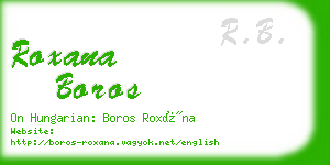 roxana boros business card